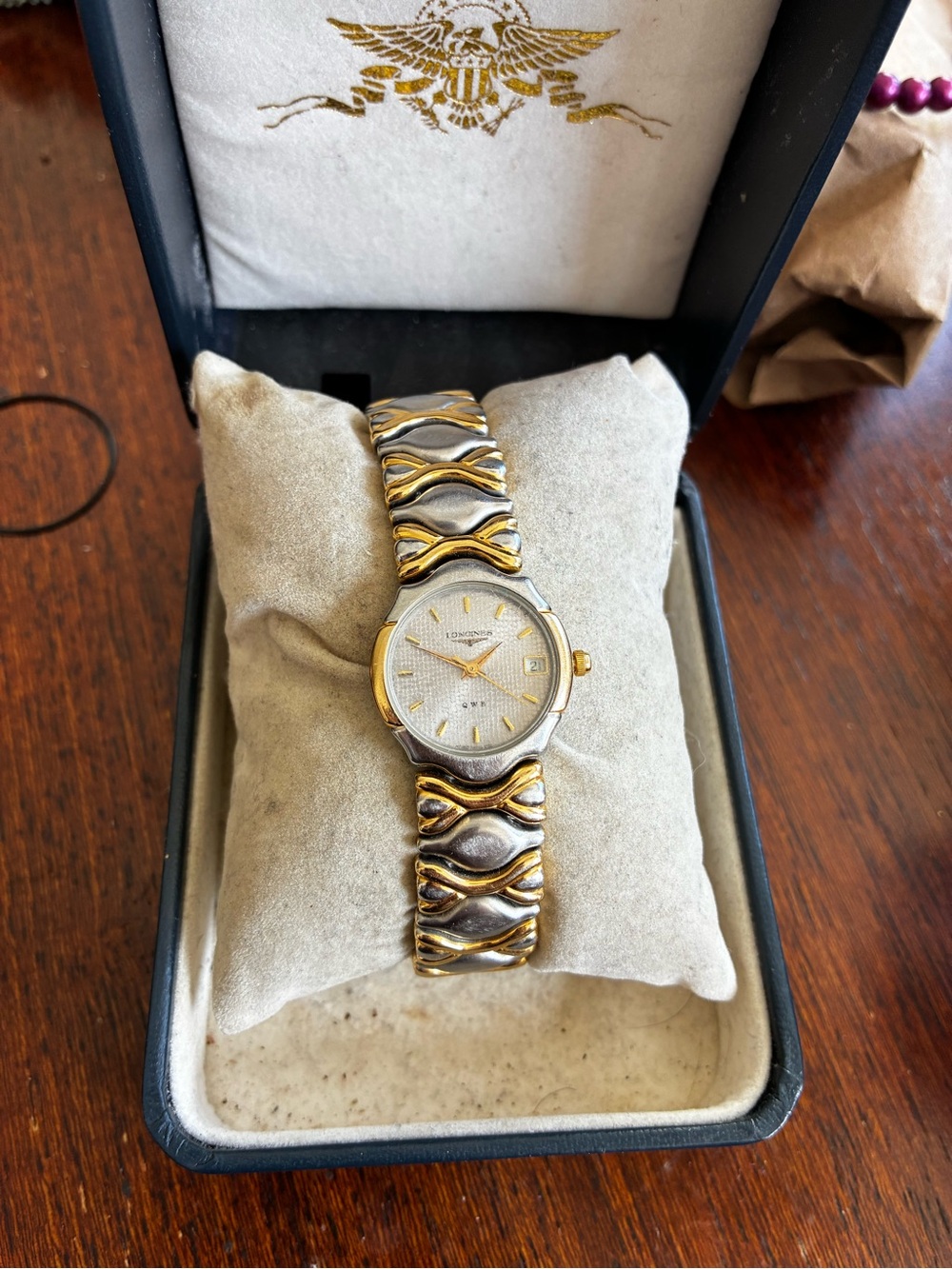 Longines QWR Vintage Swiss Two-Tone Quartz Women's Watch 7” Wrist New Battery